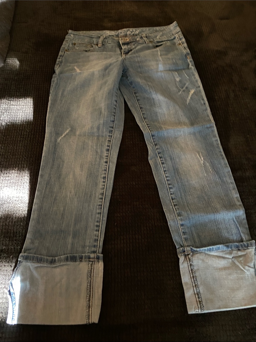 The Limited Light Blue Boyfriend Jeans with Cuffed Hems